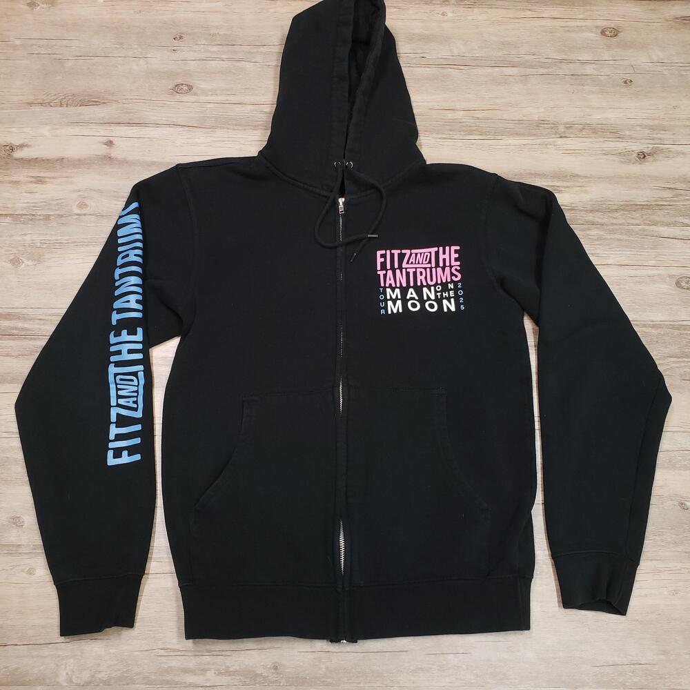 Fitz And The Tantrums Hoodie Mens Small Black Full Zip Astronaut Tour Beimar